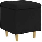 vidaXL Aufbewahrungsottomane mit Kissen Schwarz 40 x 40 x 45 cm Stoff 876805