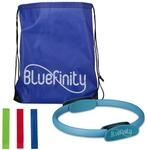 Bluefinity Pilatesring Set Fiberglas Mehrfarbig mit 3 Fitnessb&auml;ndern 39 cm x 37 cm x