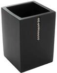 Bagnoxx Zahnputzbecher 7cm x 7cm x 10cm Schwarz mit Dekosteinen