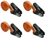 TRUTZHOLM 4x Ratschen Spanngurt 1 Teilig 4m 0,8t 800kg Schwarzes Schloss Orange