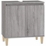 vidaXL Waschbeckenunterschrank Grau Sonoma 58x33x60 cm Holzwerkstoff 821258