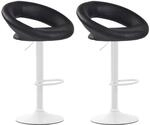 CLP 2er Set Barhocker Olinda Kunstleder Schwarz/Wei&szlig;