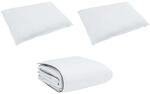 vidaXL Winterbettdecke mit Kissen 3-Tlg Wei&szlig; Daunenfeder 3376895