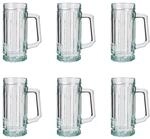 Ich-Zapfe Bierkrug Gambrinus mit Schild 6er Set 0,5 Liter Glas Klar