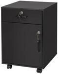 Relaxdays Rollcontainer Holzwerkstoff Schwarz Abschlie&szlig;bar 57 cm x 40 cm x 40 cm