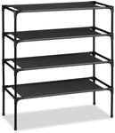 Relaxdays Schuhregal Eisen Schwarz Stecksystem 4 Ebenen 68 cm x 62 cm x 28 cm 0,9 kg