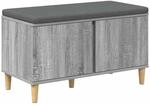 vidaXL Flurbank mit Kissen mit Speicher Graues Sonoma 80 x 38 x 46 cm 891533