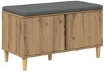 vidaXL Flurbank mit Kissen mit Speicher Artisan-Eiche 80 x 38 x 46 cm 891535