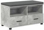 vidaXL Flurbank mit Kissen mit Schubladen Betongrau 80 x 38 x 46 cm 891459