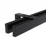 Deco-Raum Gardinenschiene nach Ma&szlig; 2-Lauf Loft Schwarz 180cm
