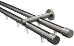 Gardinia Gardinenstangen-Set Isa 2-l&auml;ufig Innenlauf II &Oslash; 20 mm 180 cm Edelstahl