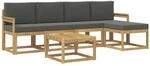 vidaXL Outdoor-Sofagarnitur mit Kissen 6 Stk Wei&szlig; und Anthrazit 3387516
