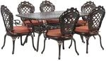Beliani Gartentisch Set LIZZANO Dunkelbraun 165x102x97