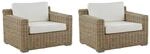 Beliani Sessel Naturfarben Beige Weiss 90x98x70