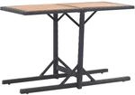 vidaXL Gartentisch Schwarz Massivholz Akazie und Poly Rattan 46456