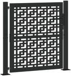 vidaXL Gartentor Schwarz 105x106 cm Stahl Kreuz-Design 4100999