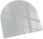Tulup Glasplatte f&uuml;r Kamin Grau Funkenschutzplatte aus Glas Halbkreis 100x100...