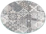 Tulup Glasplatte f&uuml;r Kamin Dekoratives Mosaikmuster Glas unter Kamin Runden...