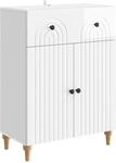 vidaXL Sideboard Hochglanz Wei&szlig; 66 x 34,5 x 90 cm Holzwerkstoff 894179