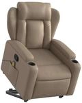 vidaXL Massagesessel mit Aufstehhilfe Cappuccino-Braun Kunstleder 3204557