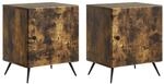 vidaXL Nachttisch 2 Stk Ger&auml;ucherte Eiche 43 x 34,5 x 50 cm 895496