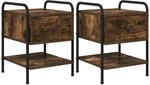 vidaXL Nachttisch 2 Stk Ger&auml;ucherte Eiche 35 x 36,5 x 47 cm 8007664