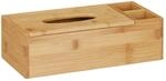 Relaxdays Tuchspender Bambus Natur mit 2 F&auml;chern 9 cm x 30,5 cm x 14,5 cm 0,65 kg