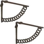 Relaxdays Regaltr&auml;ger 2er Set Ketten Design Gusseisen Braun 17,5 cm x 4 cm x 21 cm