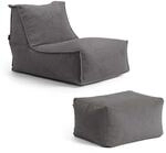mokebo Sitzsack mit Hocker aus Cord Der Gelassene Bean Bag Relaxliege oder