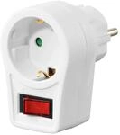 Hama Steckdosenadapter Schutzkontakt-Steckdose Schalter Wei&szlig;