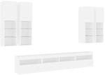 vidaXL 7-Tlg TV-Wohnwand mit LED-Leuchten Wei&szlig; 3216771