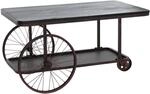 MCW Couchtisch Q69 Reifen Industrial Retro Holz 54x100x60cm Schwarz Metall