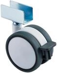SOTECH M&ouml;belrolle HAMM &Oslash;63 mm H&ouml;he 74,5 mm Wei&szlig; Grau mit Bremse mit...