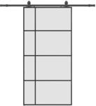 vidaXL Schiebet&uuml;r mit Beschlag Schwarz 102,5x205 cm ESG-Glas 3375873