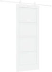 vidaXL Schiebet&uuml;r Wei&szlig; 83 x 202 cm Massives Kiefernholz 3445470