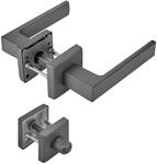 SOTECH T&uuml;rdr&uuml;ckergarnitur CUBE Anthrazit Rosette WC mit Befestigungsmaterial