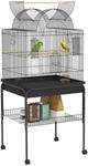 PawHut Vogelk&auml;fig Stahl Kunststoff Schwarz 63L x 53B x 144H cm