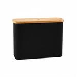 Relaxdays Toilettenpapierbeh&auml;lter Bambus Polyester Schwarz F&uuml;r 12 Rollen 34,5 cm x