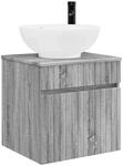 vidaXL Wandmontierte Waschbecken-Vanit&auml;t Sonoma-Grau 890608