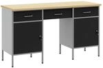 vidaXL Werkbank mit Schubladen 3-Tlg Schwarz 150 x 55 x 85 cm 3321374
