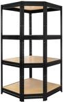 PROREGAL Eckregal DINO 1x 180x90x60cm Schwarz Fachlast 400 kg Schwerlastregal Metall