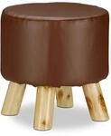 Relaxdays Hocker Kunstleder Braun 30 cm x 30 cm 1,7 kg