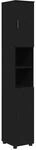 vidaXL Badezimmerschrank mit Speicher mit T&uuml;r Schwarz 30 x 35 x 192 cm 883335