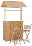 vidaXL 3-Tlg Bar-Set Bambus 341741