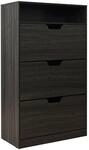 Relaxdays Schuhkipper Holzwerkstoff Grau Offenes Fach 140 cm x 80 cm x 24 cm