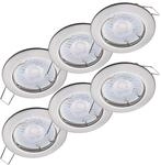 Oktaplex 6er Set Deckeneinbaustrahler Sedan Stufenlos Dimmbar Warmwei&szlig; 3000K...