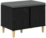 vidaXL Flurbank mit Kissen mit Speicher Schwarze Eiche 60 x 38 x 46 cm 891521