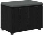 vidaXL Flurbank mit Kissen mit Regal Schwarze Eiche 60 x 38 x 46 cm 891473