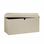 Relaxdays Sitzbank Kunstleder Creme Faltbar mit Stauraum 38 cm x 76 cm x 38 cm 6,5 kg