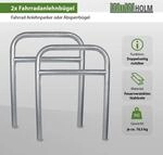 TRUTZHOLM 2x Fahrradanlehnb&uuml;gel 78 x 115 cm Stahl Durchmesser 60 mm Typ H